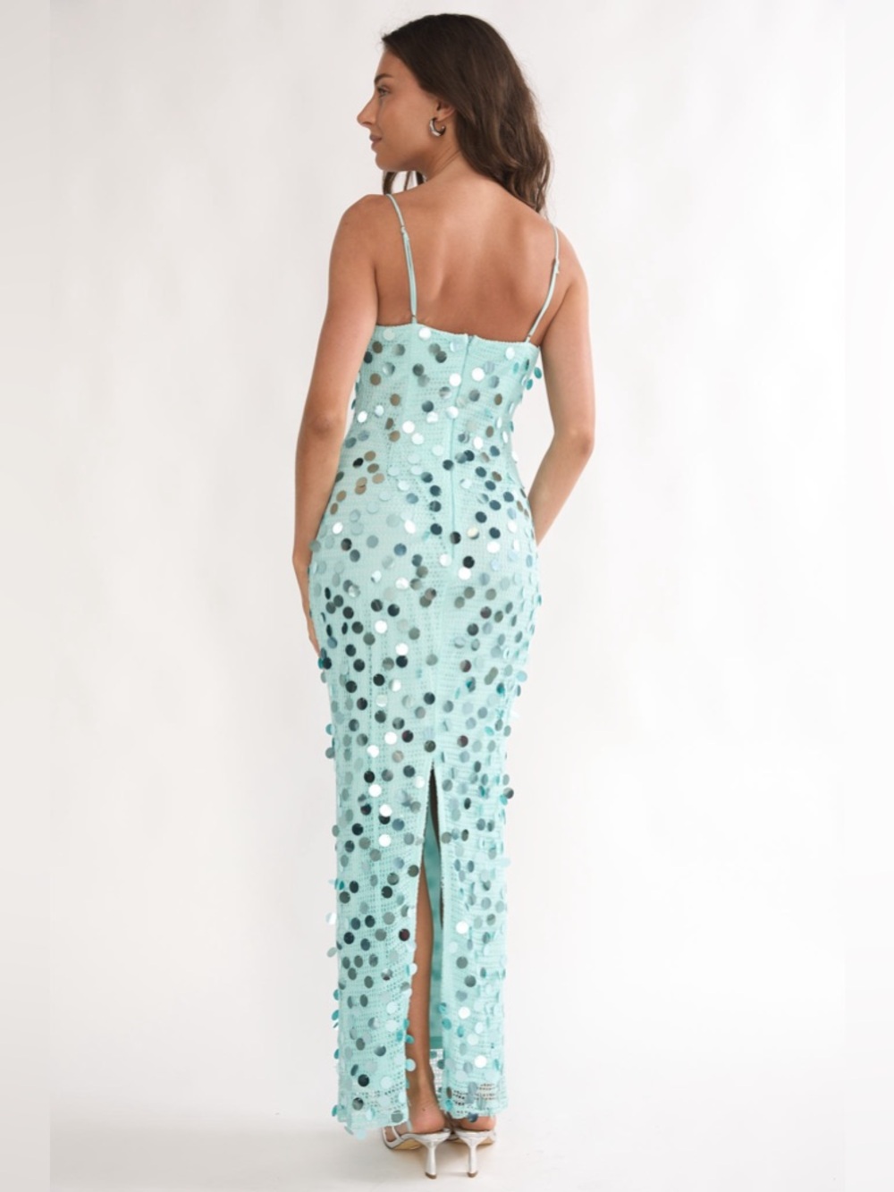 Summer Socialite Blue Sequin Embellished Maxi Dress - Picture 6 of 10
